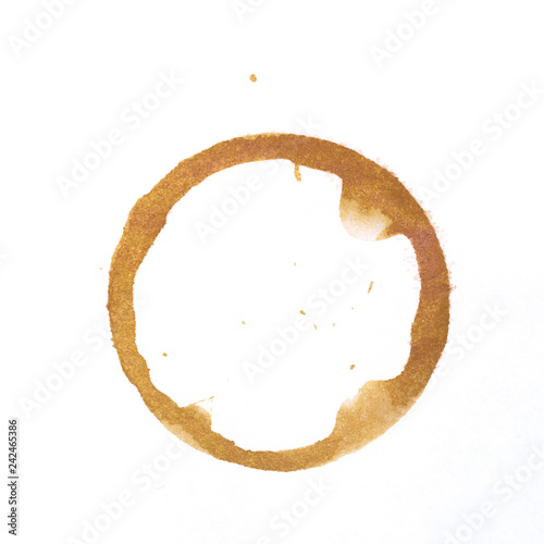 tee or coffee cup rings isolated on a white background.