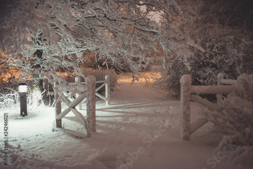 Winter snow fall in Helsinki