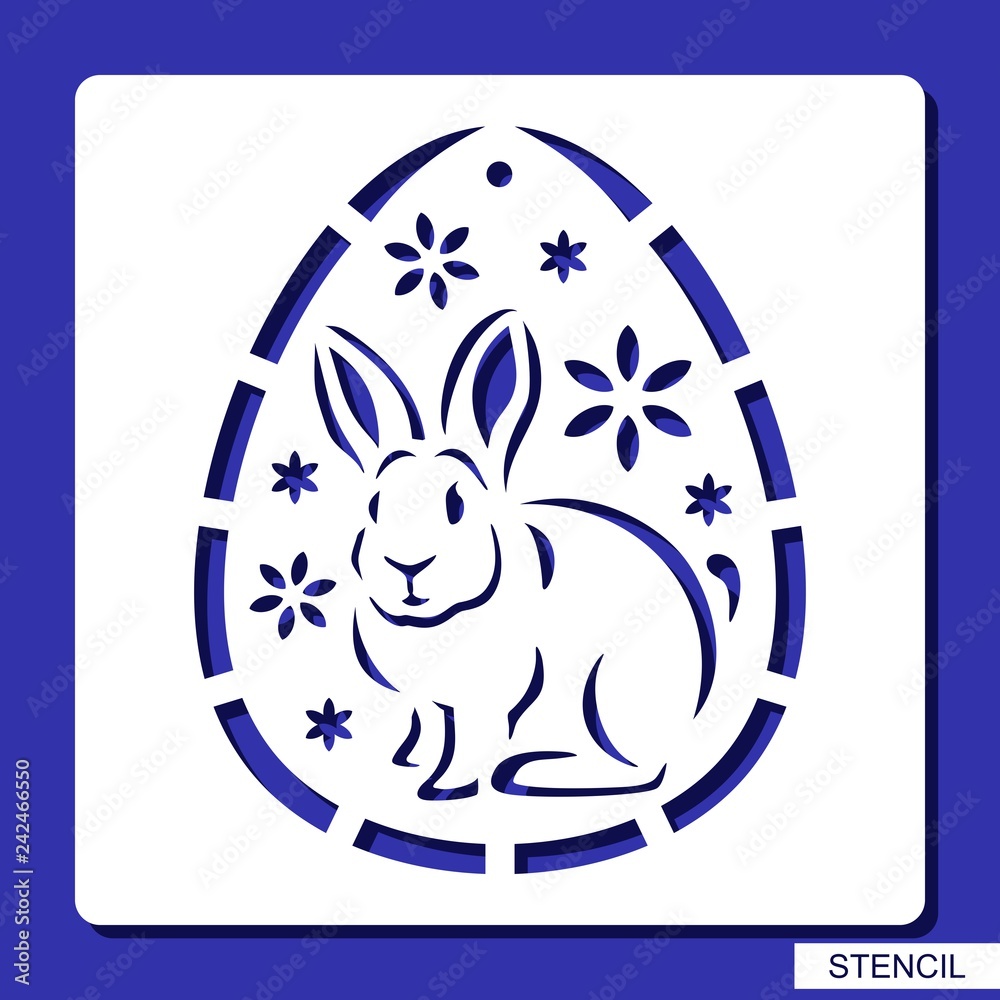 Stencil - decorative Easter Egg. Template for laser cutting, wood carving,  paper cut and printing. Vector illustration. Stock Vector | Adobe Stock
