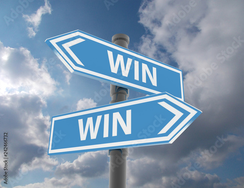two road signs - win win situation