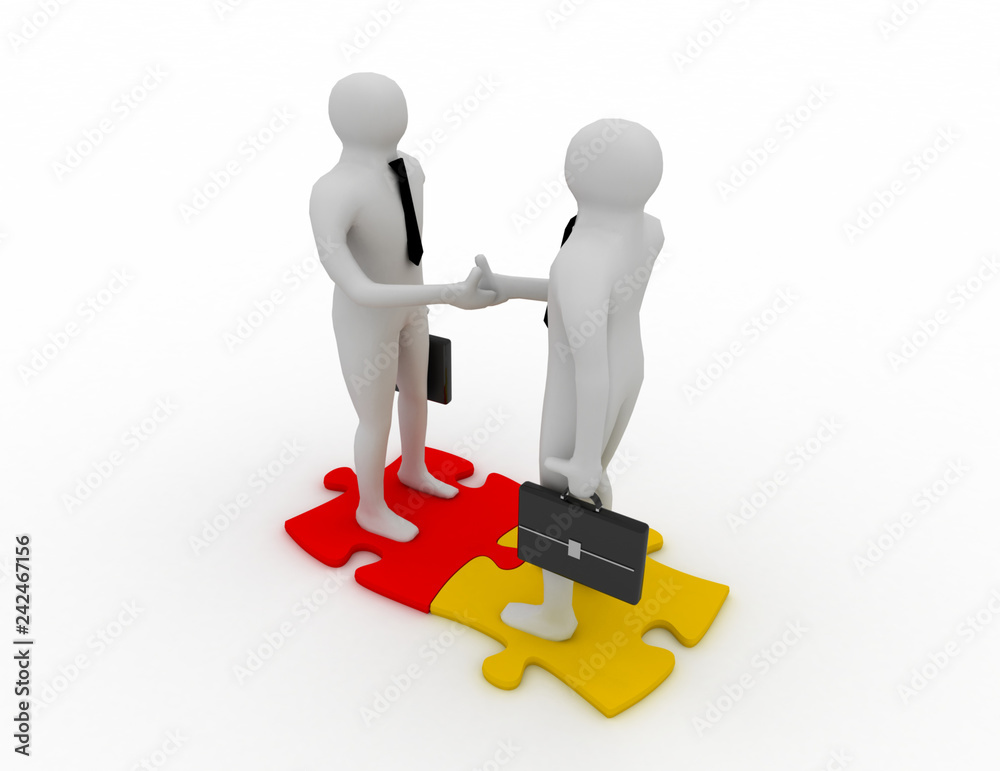 3d man handshake.business concept 3d man handshake.business concept