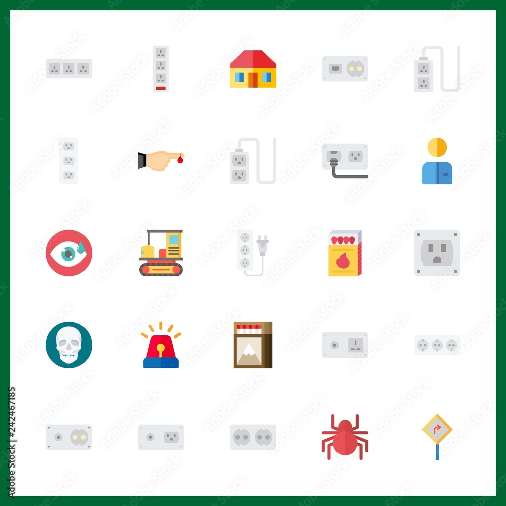 25 danger icon. Vector illustration danger set. spider and road sign icons for danger works 25 danger icon. Vector illustration danger set. spider and road sign icons for danger works