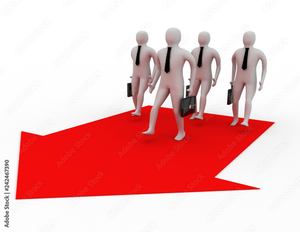 3d businassman walking. team concept 3d businassman walking. team concept