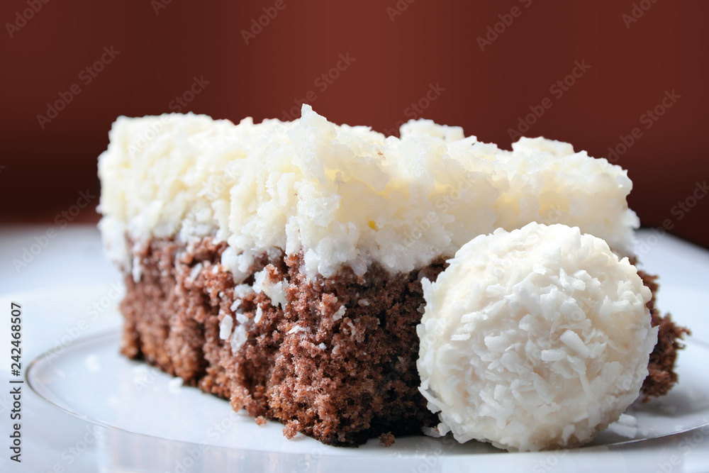 Chocolate cake with coconut mass Chocolate cake with coconut mass