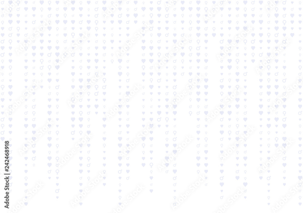 Valentine's Day, background for greeting card or banner on the site, falling matrix of characters, promotional items Valentine's Day, background for greeting card or banner on the site, falling matrix of characters, promotional items