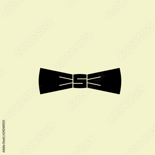 Monogram S initial in bow tie trendy vector style illustration. Elegant black logo design template isolated on light background