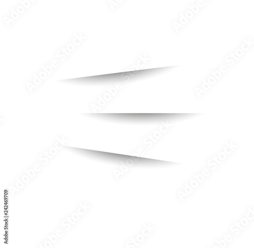 Vector realistic Cuts in paper sheet with a shadow. 3d incision in the paper. Template for your design.