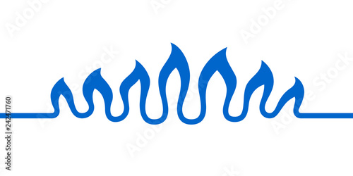 Abstract waves of flame on white background