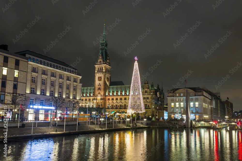 Christmas near cityhall in Hamburg, Germany Christmas near cityhall in Hamburg, Germany