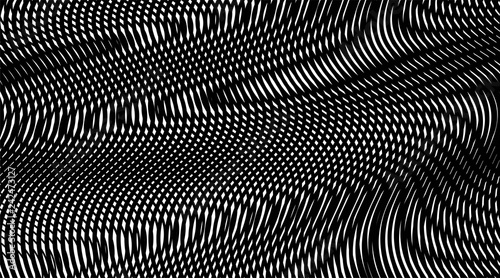 Monochrome abstract digital background with linear illusions
