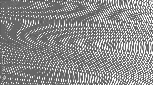 Monochrome abstract digital background with linear illusions
