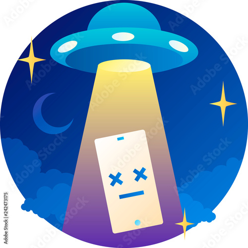 Mobile ufo (onboarding illustration)