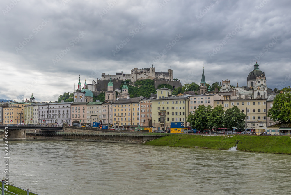 Salzburg, Austria -  fourth-largest city of the country, birthplace of Wolfgang Amadeus Mozart, Salzburg is a UNESCO World Heritage Site due to its wonderful baroque architecture 
