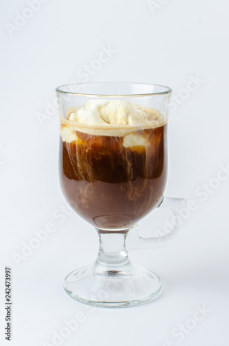 coffee with ice cream in a glass