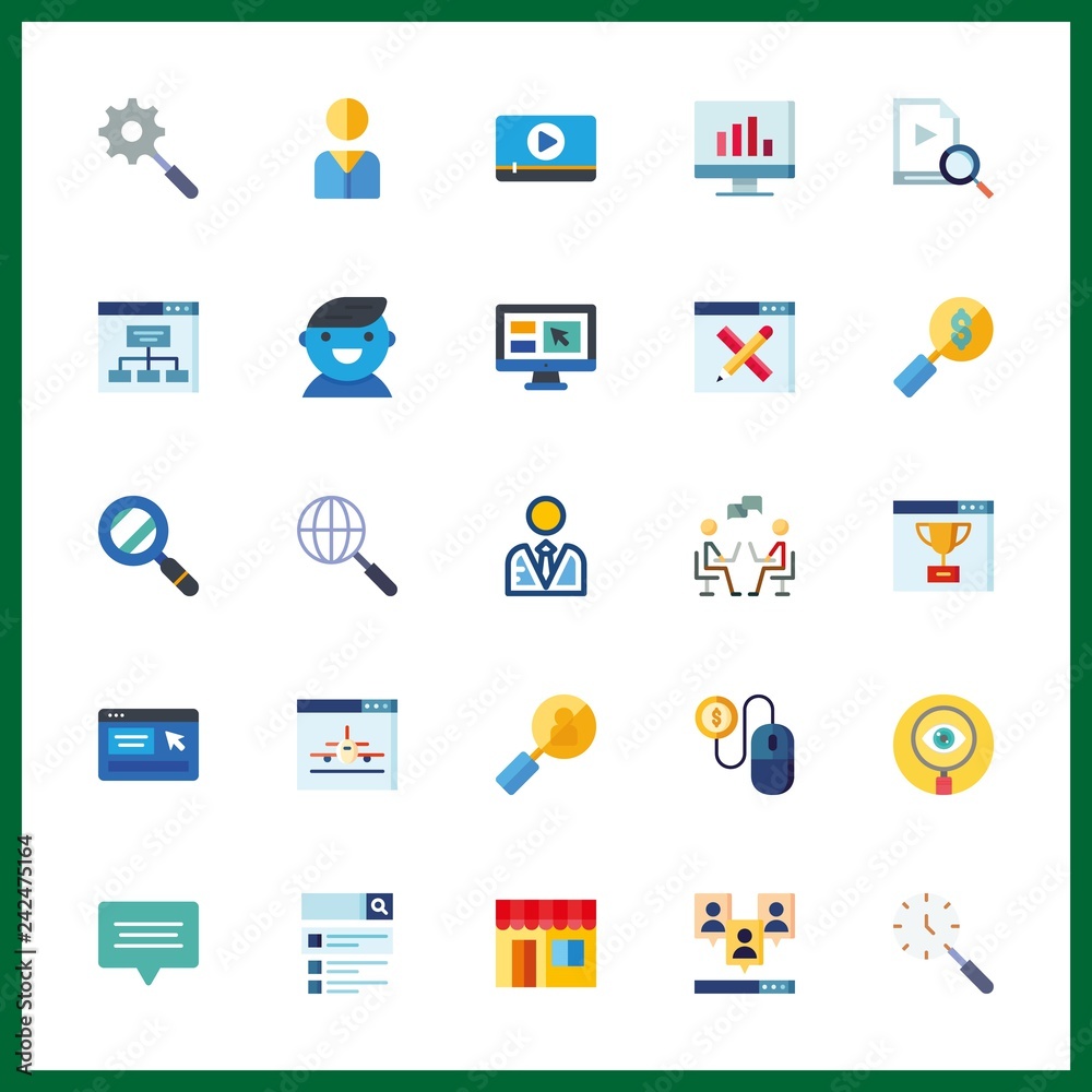 25 website icon. Vector illustration website set. online shopping and pay per click icons for website works 25 website icon. Vector illustration website set. online shopping and pay per click icons for website works