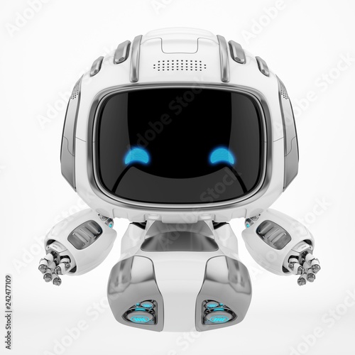 Wallpaper Mural Aerial robotic creature in white-grey colors, 3d illustration Torontodigital.ca