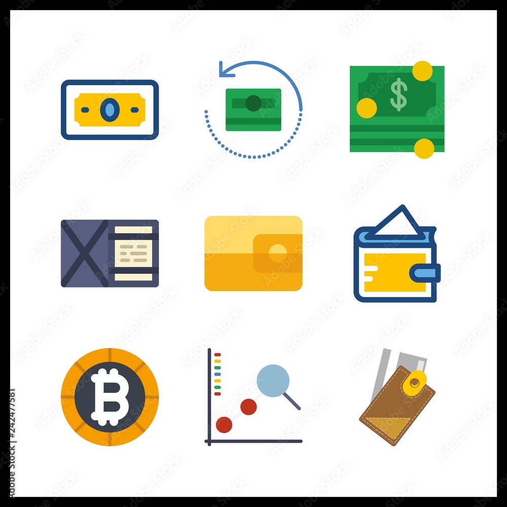 9 dollar icon. Vector illustration dollar set. money and bitcoin icons for dollar works 9 dollar icon. Vector illustration dollar set. money and bitcoin icons for dollar works