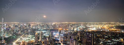 Panorama Bangkok City Skyline at Night. © ic36006