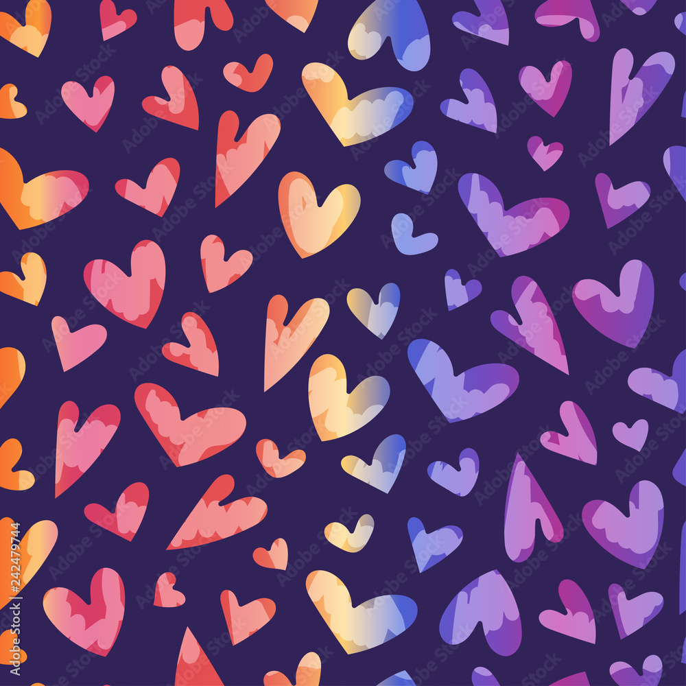 Seamless pattern with heart for the Happy Valentine's Day. For holidays greeting cards,banners,wallpapers and craft paper.Vector illustration