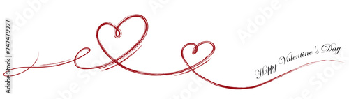 romantic heart line graphic for valentines day