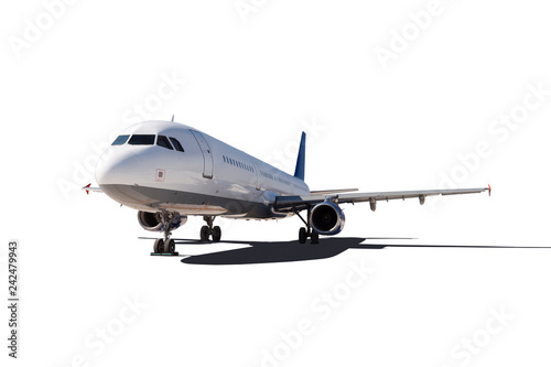 Commercial air plane on a white background .