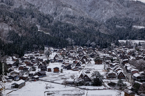 Historic Village of Shirakawago at winter