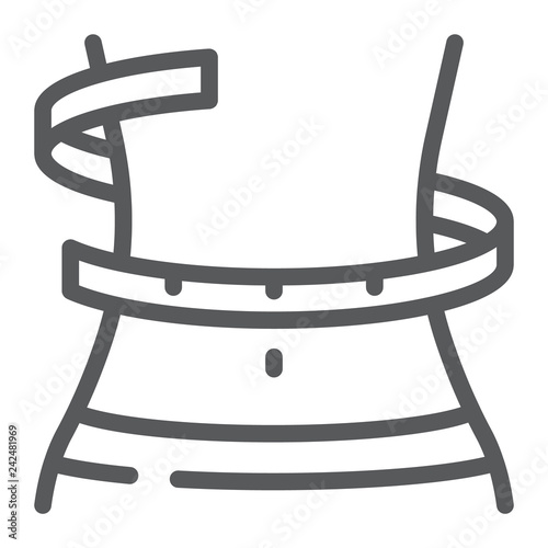 Weight loss line icon, fitness and body, waistline sign, vector graphics, a linear pattern on a white background.