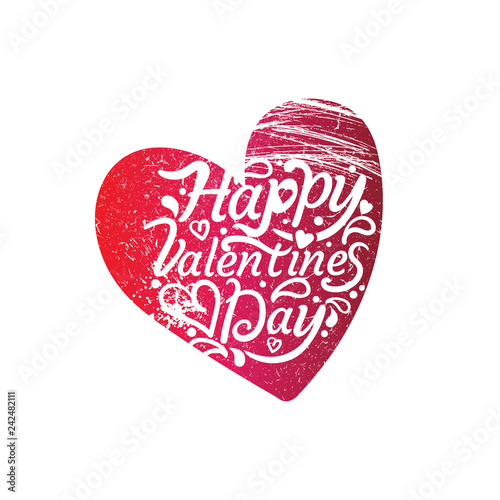 Greeting card with sign Happy Valentine's Day text. For  banners,wallpapers and craft paper.Vector illustration