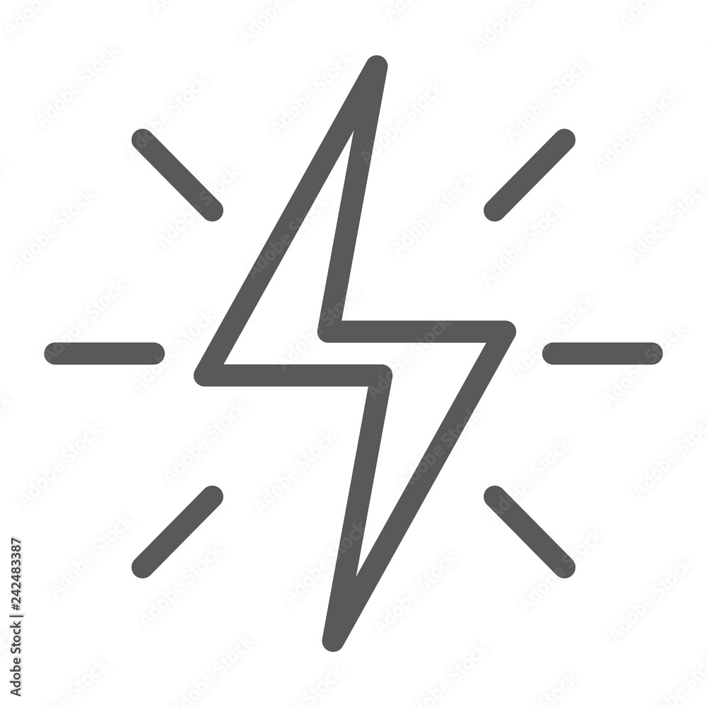 Energy line icon, electric and power, lightning sign, vector graphics, a linear pattern on a white background. Energy line icon, electric and power, lightning sign, vector graphics, a linear pattern on a white background.