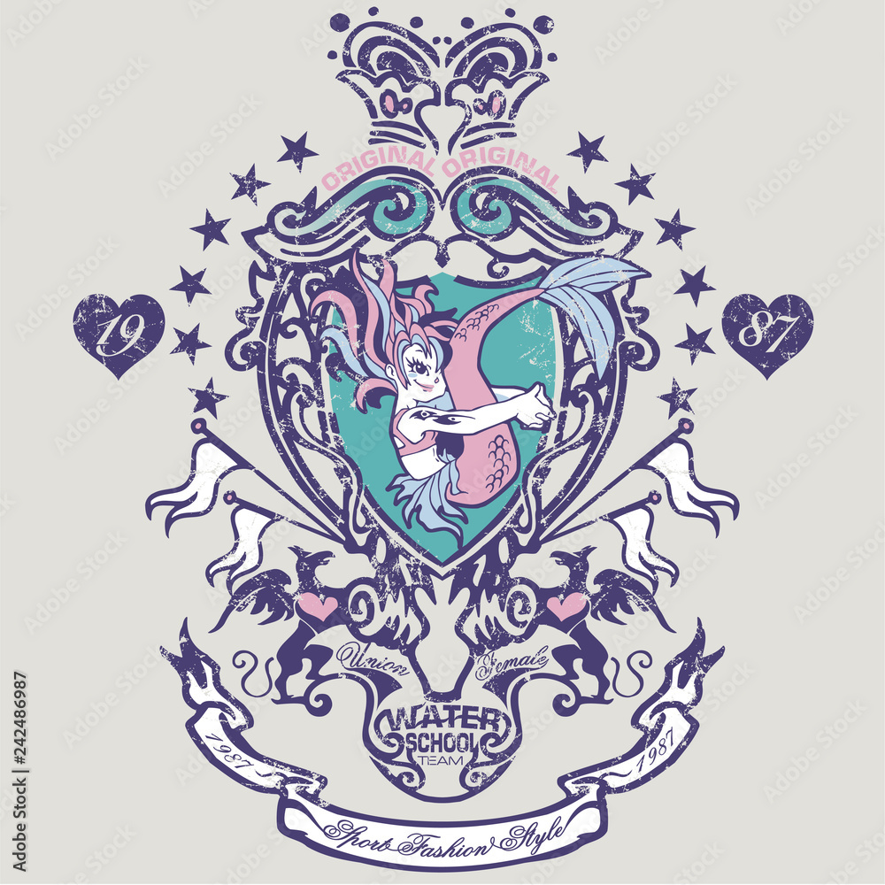 Siren in a coat of arms Siren in a coat of arms