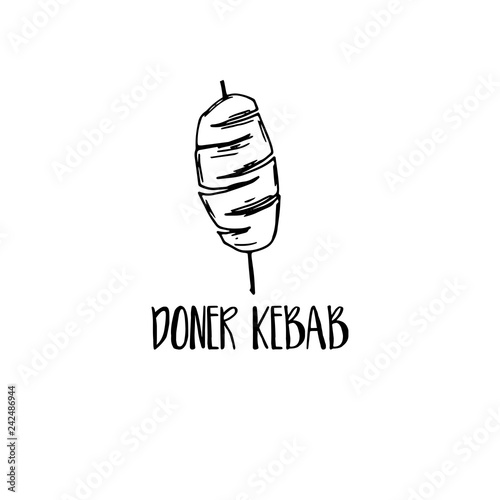 Template icon logo for doner kebab. Vector illustration