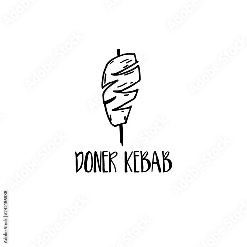 Template icon logo for doner kebab. Vector illustration