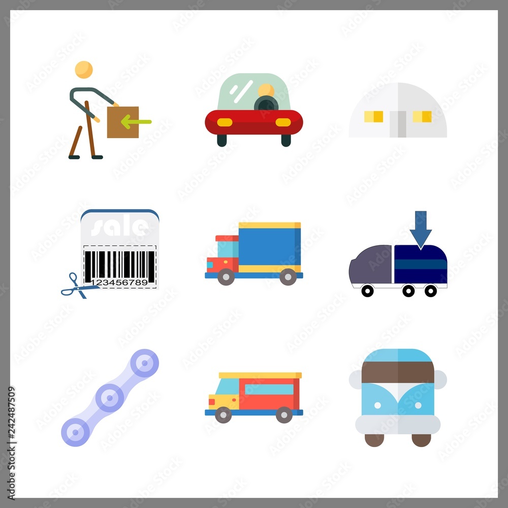 9 logistic icon. Vector illustration logistic set. delivery and van icons for logistic works 9 logistic icon. Vector illustration logistic set. delivery and van icons for logistic works
