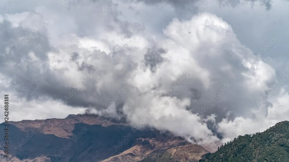 Loopable Video Timelapse of Moving Clouds above Highlands in the Himalaya Mountains in Nepal Loopable Video Timelapse of Moving Clouds above Highlands in the Himalaya Mountains in Nepal