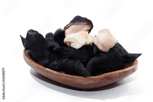 Water Chestnut and Water caltrops on white background photo