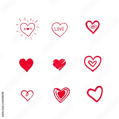 Set of red hand drawn textu...