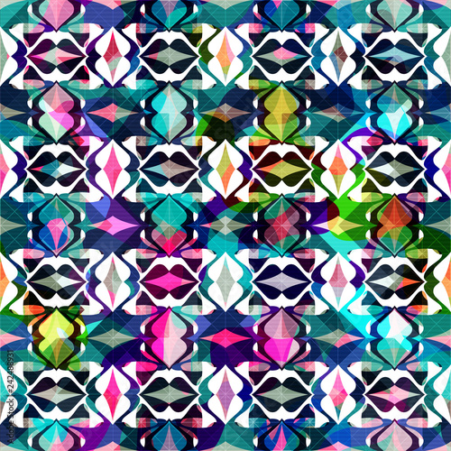 Bright abstract geometric seamless pattern in graffiti style. Quality illustration for your design
