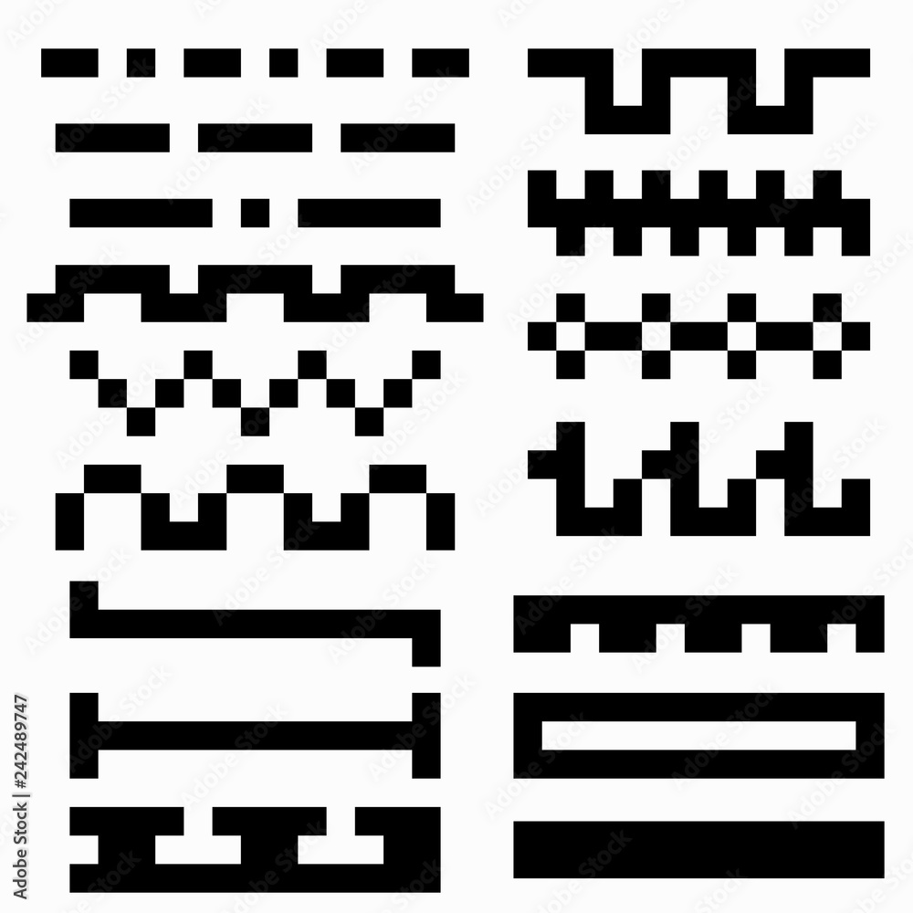 pixel monochrome abstract symbols illustration pixel monochrome abstract symbols illustration