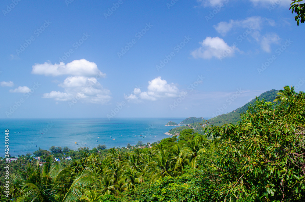 Lookout view of beach in Koh Tao, Thailand.