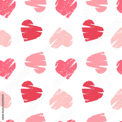 Hand drawn seamless pink he...