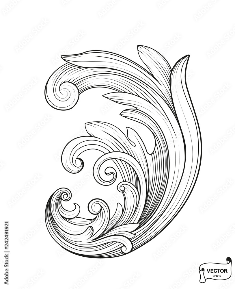 Curls and scrolls ornament for design elements.