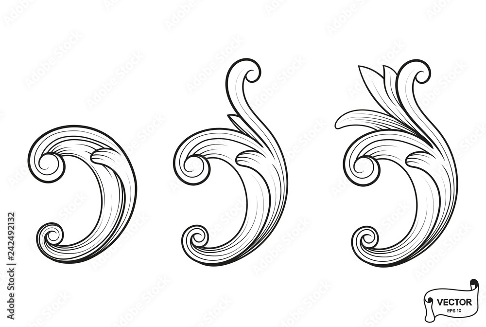Curls and scrolls ornament for design elements.