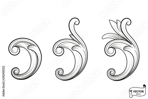 Curls and scrolls ornament for design elements.