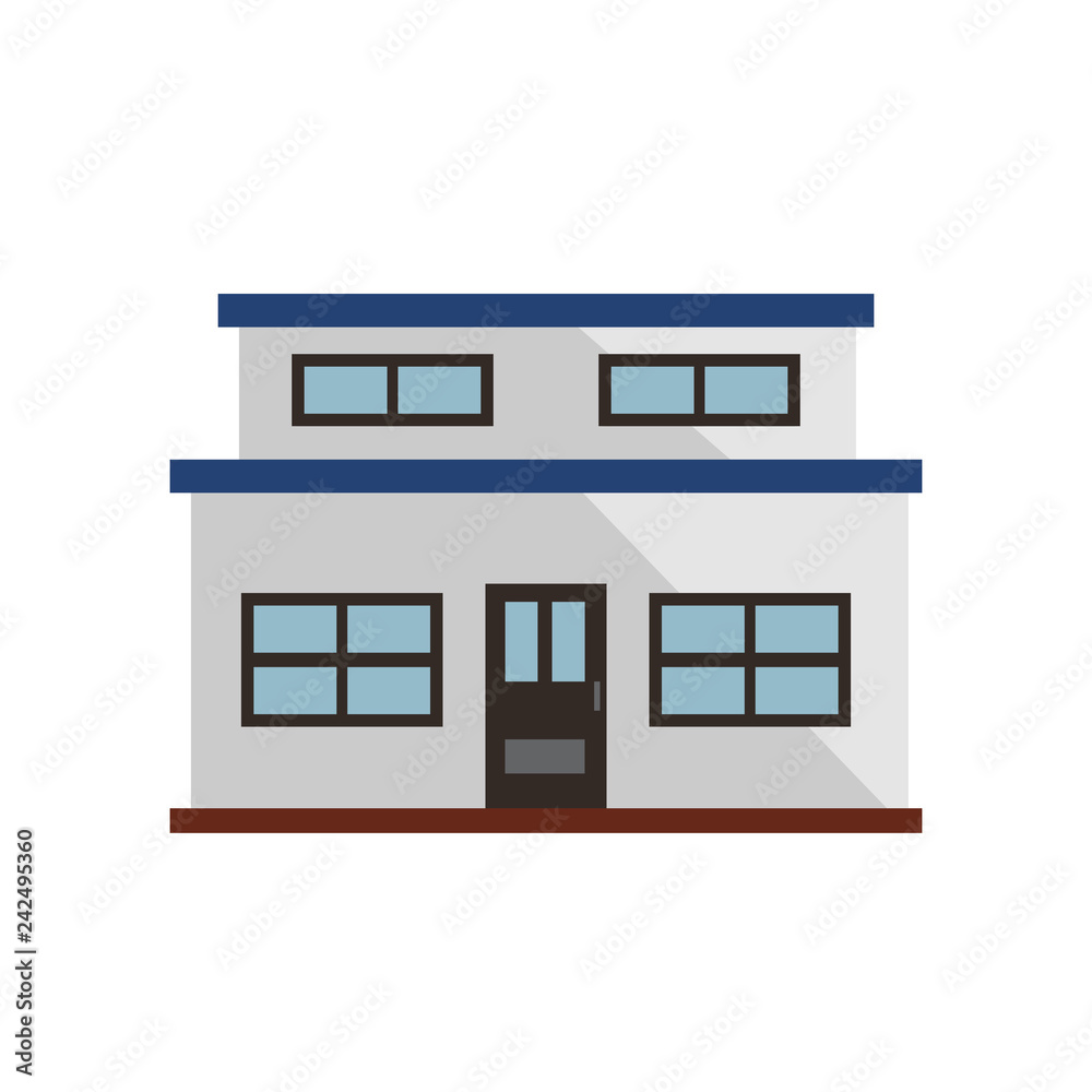 White small townhouse illustration. Home, design, architecture. Building concept. Vector illustration can be used for topics like real estate, advertisement, house White small townhouse illustration. Home, design, architecture. Building concept. Vector illustration can be used for topics like real estate, advertisement, house