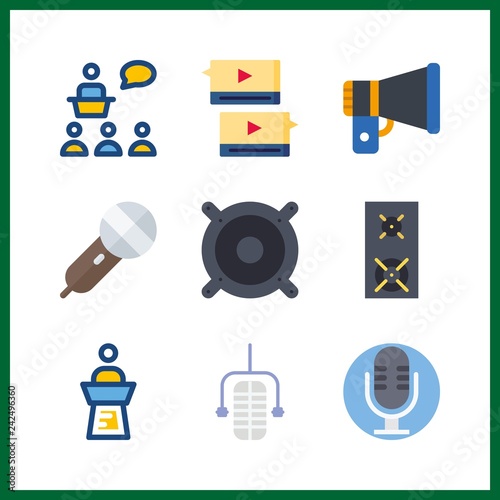 9 speech icon. Vector illustration speech set. speech bubbles and lecture icons for speech works