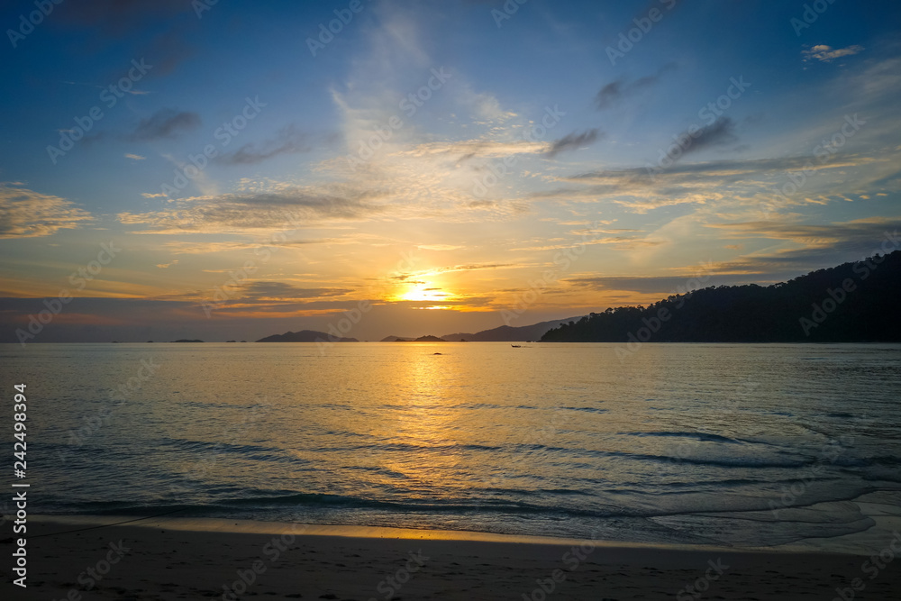 Tropical beach at sunset in Koh Lipe, Thailand