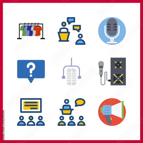 9 speech icon. Vector illustration speech set. chat and speaker icons for speech works