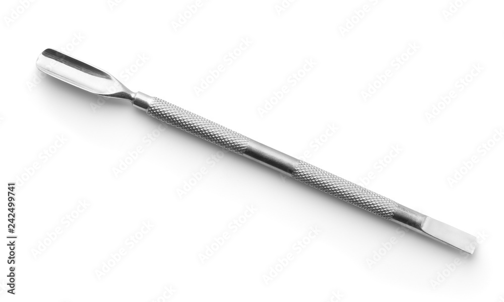 Double-ended steel manicure cuticle pusher - obrazy, fototapety, plakaty 