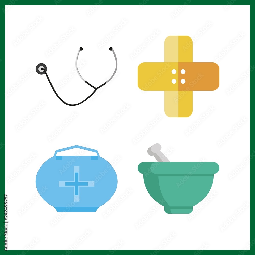 4 cure icon. Vector illustration cure set. stethoscope and medicine bag icons for cure works 4 cure icon. Vector illustration cure set. stethoscope and medicine bag icons for cure works