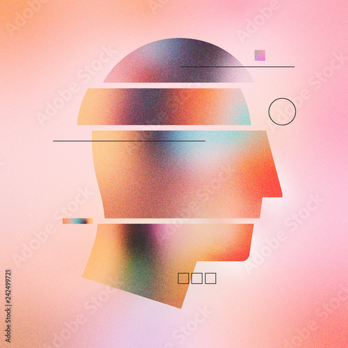 Abstract Human Head Infographic Illustration photo